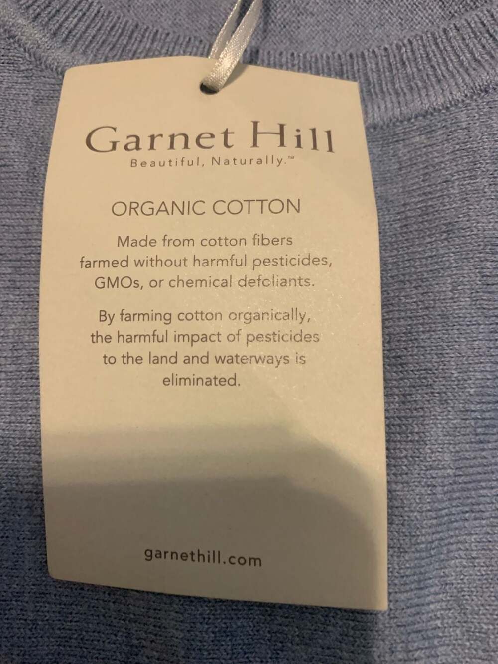 Garnet Hill Organic Cotton Blue Sweater Tunic Size M - Picture 4 of 5